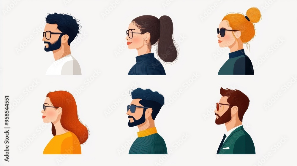 Diverse people, digital avatars vs. real selves, identity and privacy in digital age, flat design illustration Diverse people, digital avatars vs. real selves, identity and privacy in digital age, flat design illustration