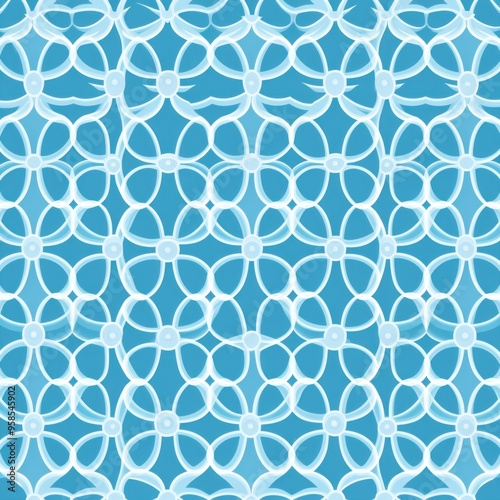 Repeated circle pattern in Sky Blue