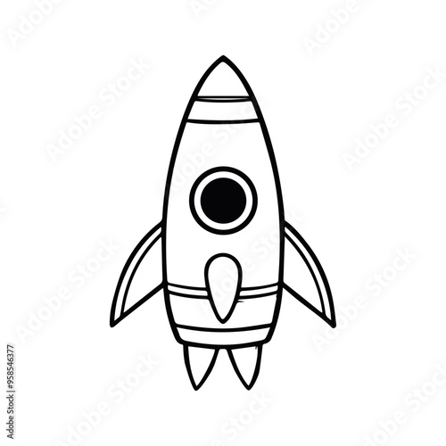 Simple Rocket Illustration With Minimalistic Design Elements
