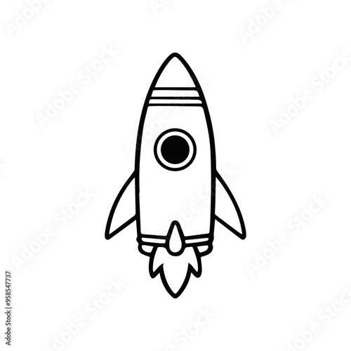 Simple Rocket Illustration With Minimalistic Design Elements
