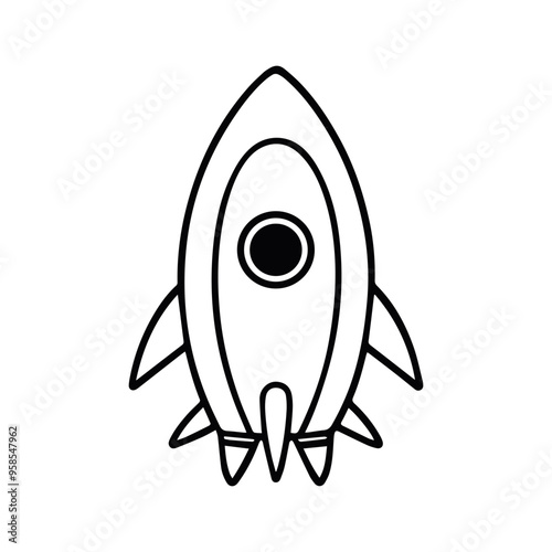 Simple Rocket Illustration With Minimalistic Design Elements
