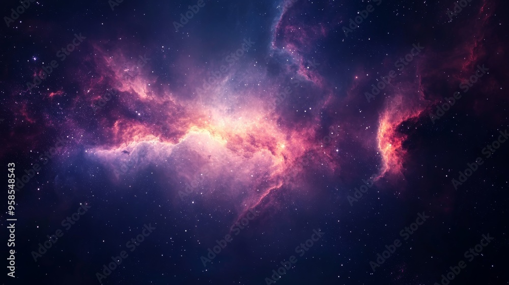 Fototapeta premium Majestic Cosmic Nebula in Deep Space