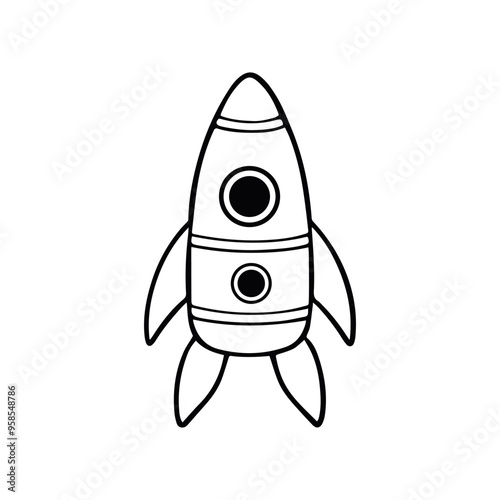Simple Rocket Illustration With Minimalistic Design Elements
