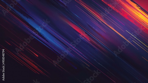 Abstract background with diagonal lines in orange, pink, and purple.