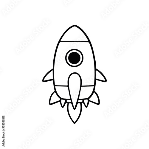 Simple Rocket Illustration With Minimalistic Design Elements
