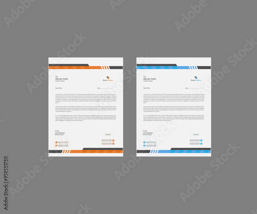 Modern Professional Letterhead Design template