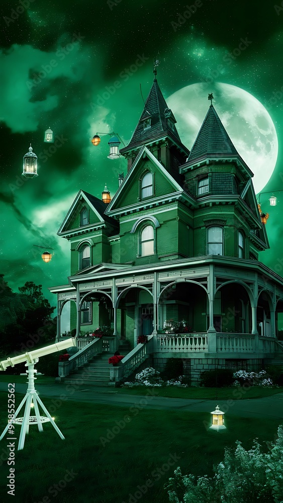 Green victorian background with space for text or image Green victorian background with space for text or image
