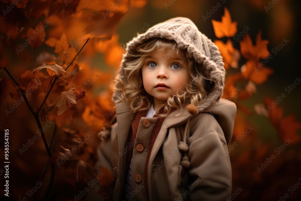 Portrait toddler autumn plant. Portrait toddler autumn plant.