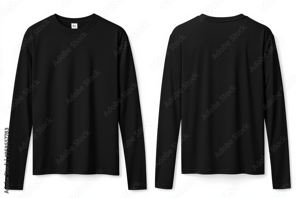 Black long sleeve tshirt mockup isolated created with Generative AI Black long sleeve tshirt mockup isolated created with Generative AI
