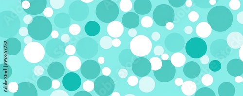 Repeated modern Turquoise soft pastel color vector art circle pattern