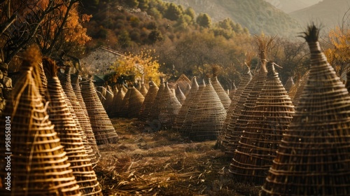 Spain, Wicker cultivation in Canamares in autumn photo