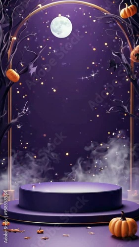 Halloween Blank Podium for Scary Halloween Product Showcases, Halloween Spooky Festive Display Halloween Decor, Ideal for Halloween Event Displays, Blank Display for Halloween-Themed Decor