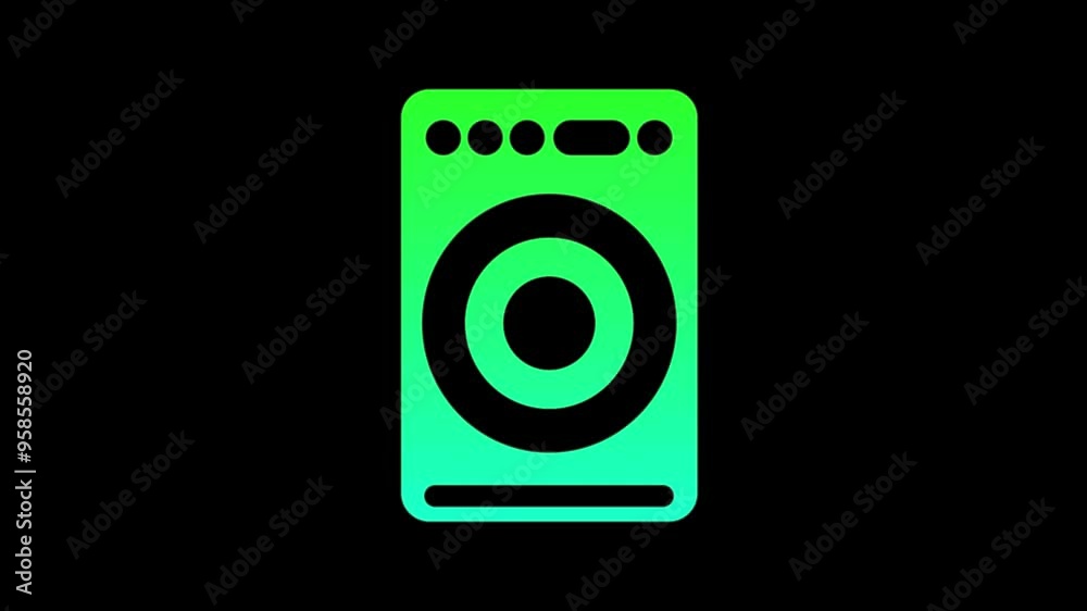 Blue-green strumming musical animation on black background. 4K video motion graphic animation Blue-green strumming musical animation on black background. 4K video motion graphic animation
