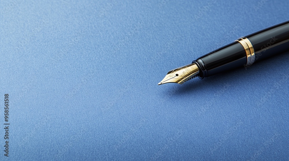 pen on notepaper business idea. Copy space image. Place for adding text and design pen on notepaper business idea. Copy space image. Place for adding text and design