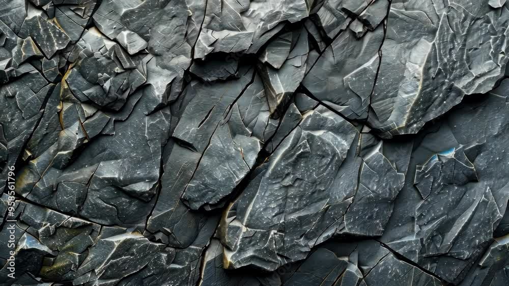 Exploring the intricate texture of dark gray slate rocks in a natural outdoor setting Exploring the intricate texture of dark gray slate rocks in a natural outdoor setting