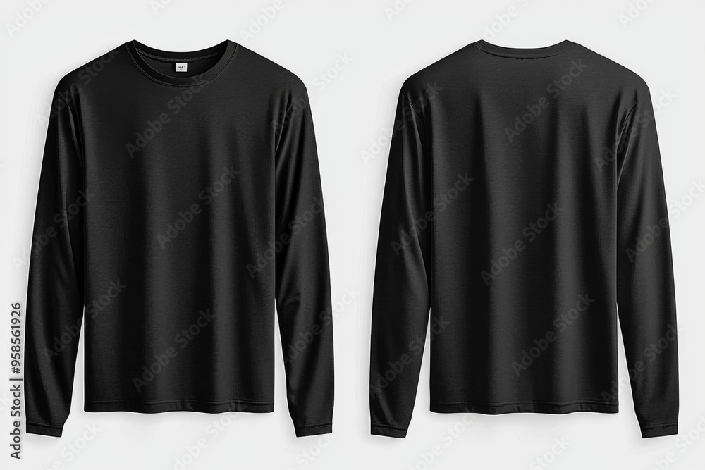 Black long sleeve tshirt mockup isolated created with Generative AI Black long sleeve tshirt mockup isolated created with Generative AI