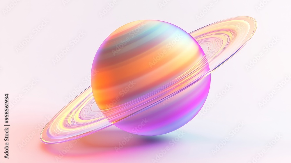 Naklejka premium Spaceship icon with cosmic rings, suitable for galaxy and universe themes, isolated on white