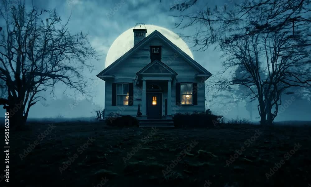 Mysterious House Under a Full Moon Mysterious House Under a Full Moon