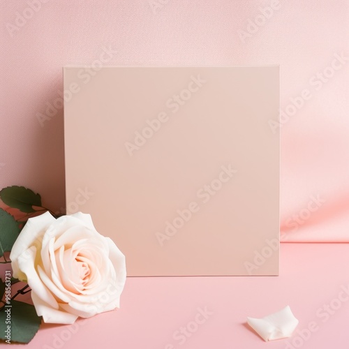 Rose blank pale color gradation with dark tone paint on environmental-friendly cardboard box paper texture empty pattern with copy space for product 