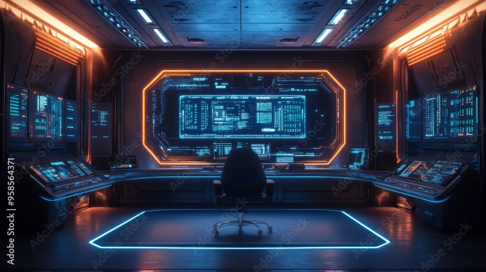 Futuristic Control Room. Futuristic Control Room.