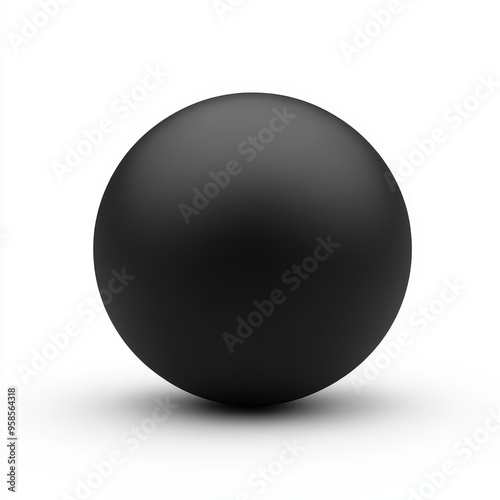 3D render illustration isolated sphere round button black matted ball basic circle geometric shape solid figure simple minimalistic atom single drop object blank balloon design element.