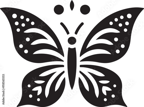 Print create butterfly silhouette vector style with white background