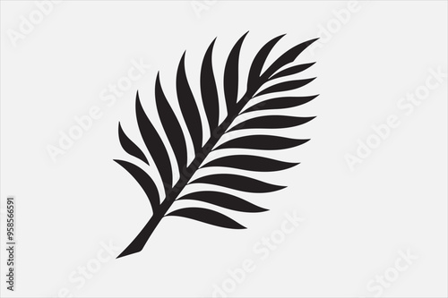 A palm leaves logo style silhouette.