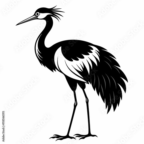 Crane Bird silhouette vector illustration