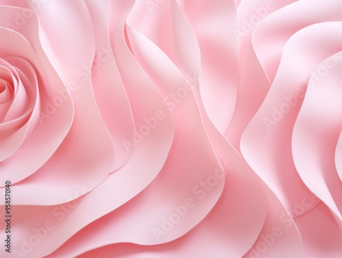 Rose panel wavy seamless texture paper texture background with design wave smooth light pattern on rose background softness soft rose shade with copy space