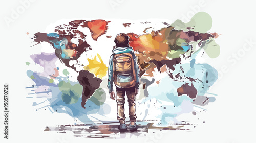 Young Traveler Exploring the World Concept
