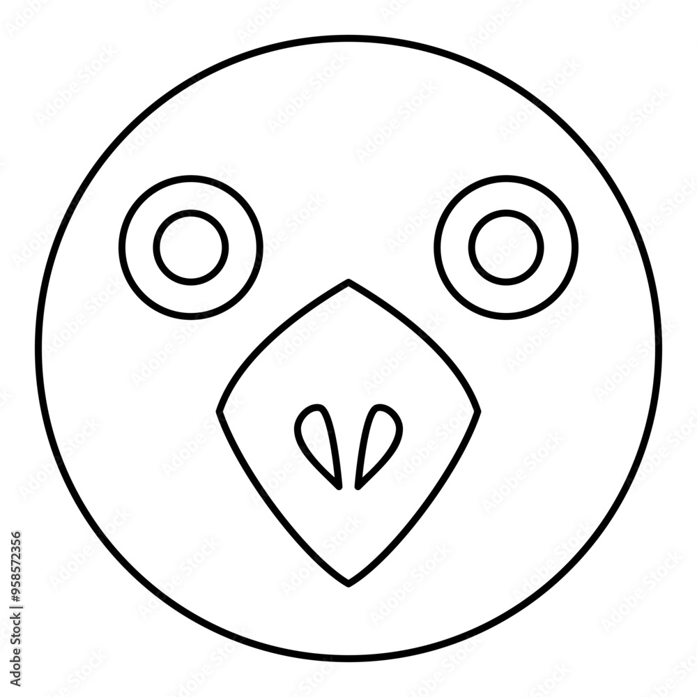 Head of bird contour outline line icon black color vector illustration image thin flat style Head of bird contour outline line icon black color vector illustration image thin flat style