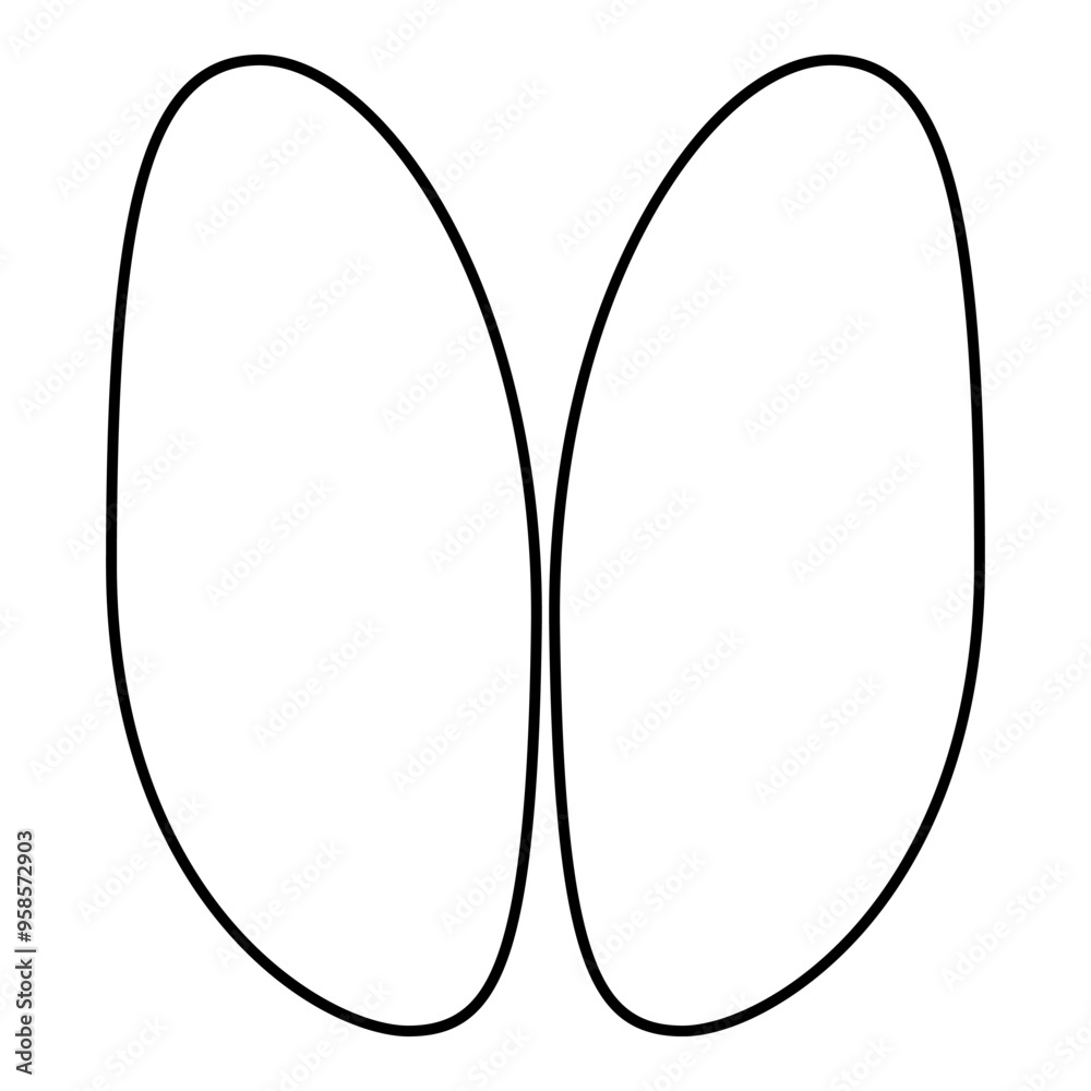 Hoof print sheep ewe ram wether contour outline line icon black color vector illustration image thin flat style Hoof print sheep ewe ram wether contour outline line icon black color vector illustration image thin flat style