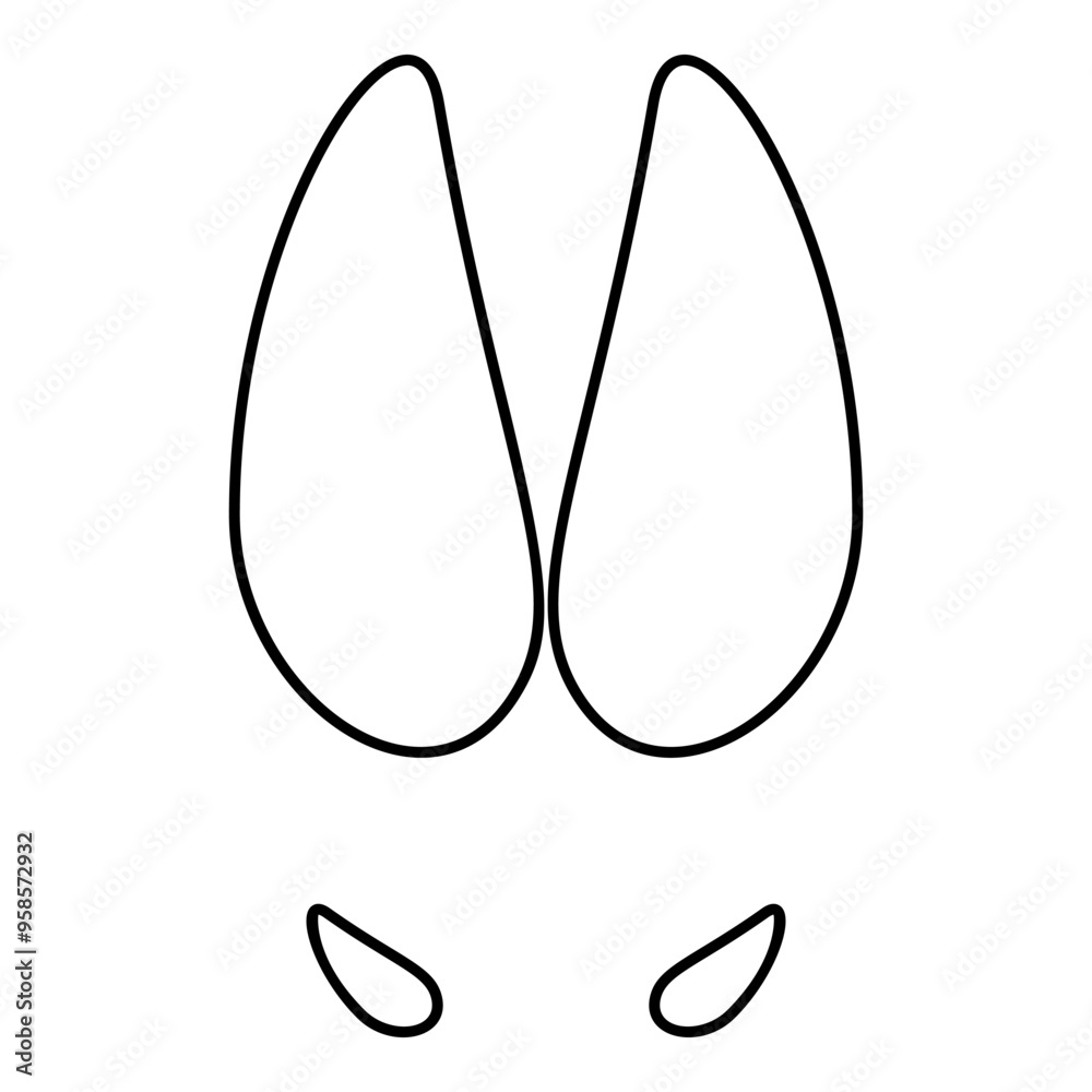 Hoof print wild boar hog contour outline line icon black color vector illustration image thin flat style Hoof print wild boar hog contour outline line icon black color vector illustration image thin flat style