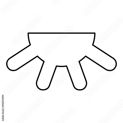 Cow's udder contour outline line icon black color vector illustration image thin flat style