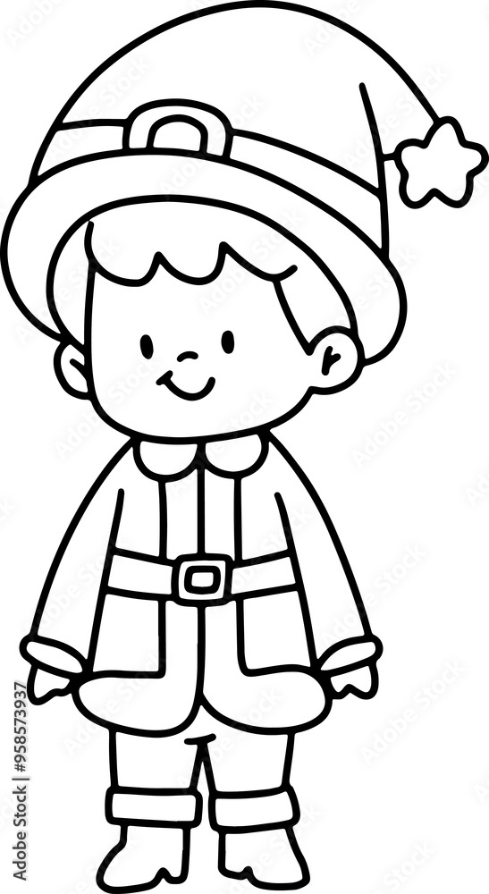 Christmas line drawing cute cartoon elements hand drawn Christmas line drawing cute cartoon elements hand drawn