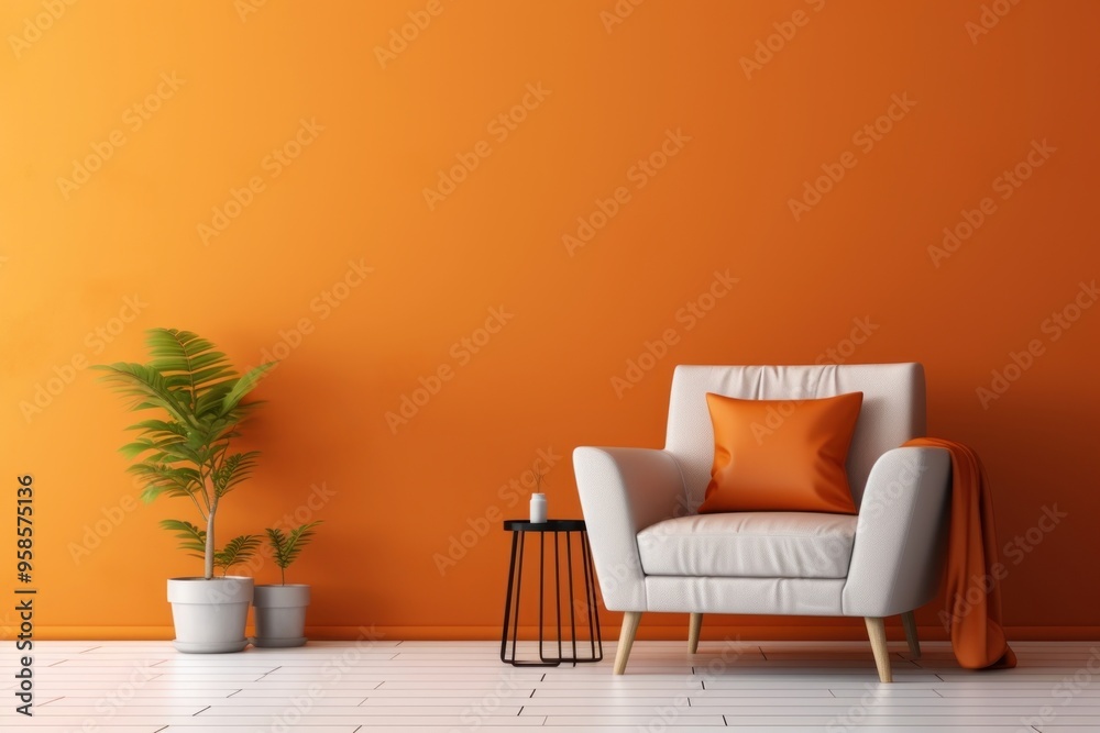 Home interior living room armchair wall architecture. Home interior living room armchair wall architecture.