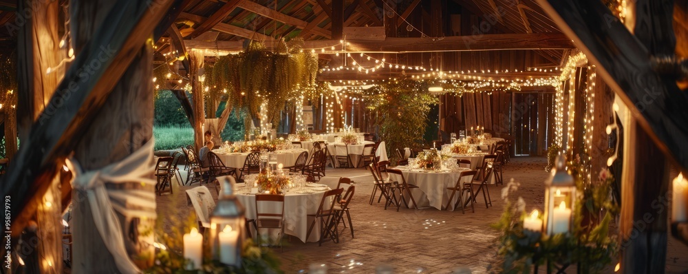 Charming countryside wedding with a rustic barn reception, 4K hyperrealistic photo Charming countryside wedding with a rustic barn reception, 4K hyperrealistic photo
