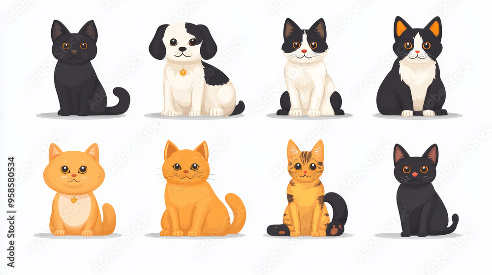 Obraz premium Cats and Dog
