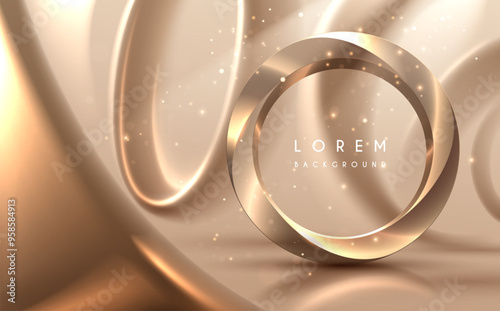 Soft gold rings background with light effect