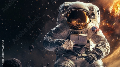 Astronaut Exploring the Vast Cosmos in Epic Space Adventure