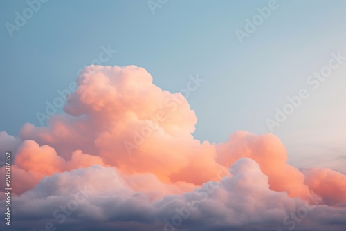 Orange cloud in blue sky outdoors nature tranquility.