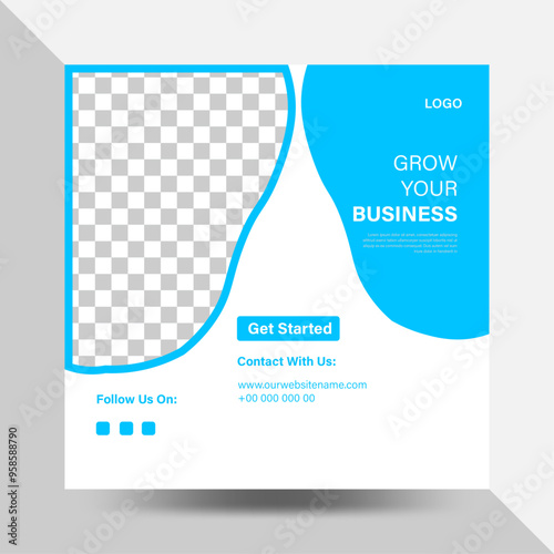 Business promoting social media post design template