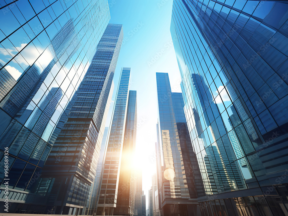 Modern Skyscrapers Reflecting Sunlight Modern Skyscrapers Reflecting Sunlight