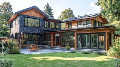 Modern House with Patio and Backyard