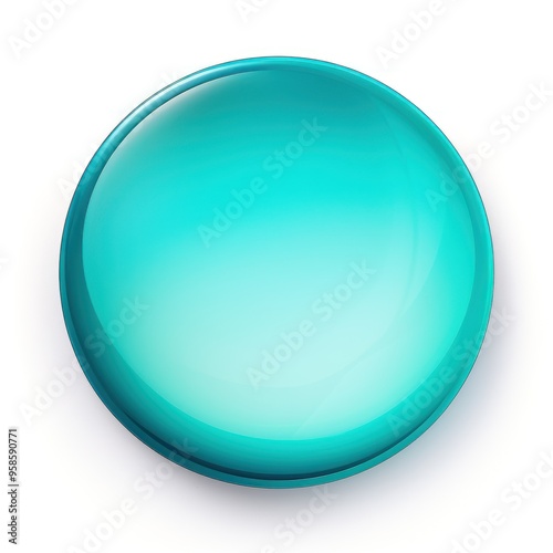 Round Cyan circle isolated on white background photo