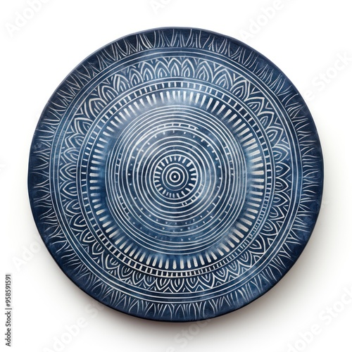 Round Indigo circle isolated on white background