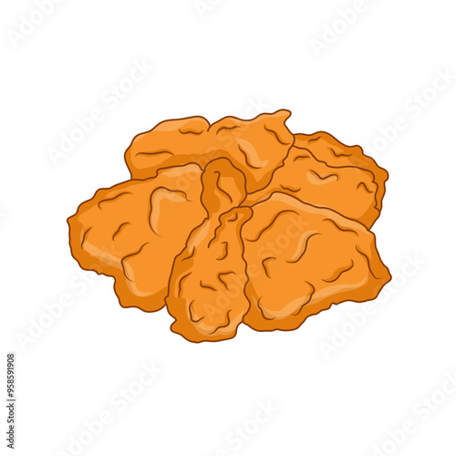 Fried chicken vector illustration. American fast food.