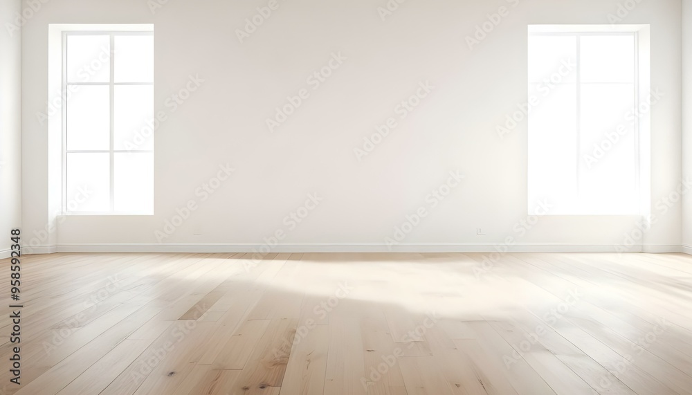 Empty room with wooden floor and white walls. Empty room with wooden floor and white walls.