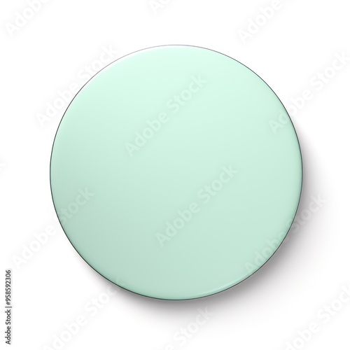 Round Mint Green circle isolated on white background 