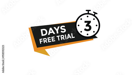 3 days free trial Countdown number banner templates. time icon. Vector Illustration 
